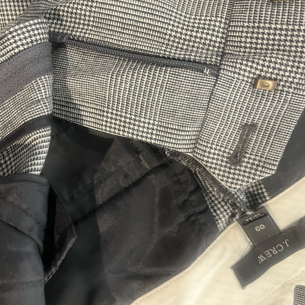 J.Crew Black/White • glen plaid • ‘prince of wales check’ wool Skinny Pants sz00